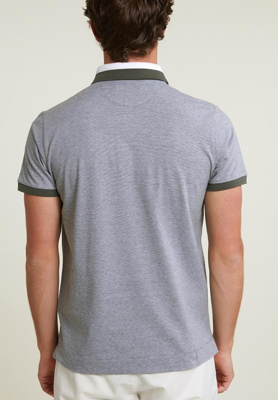 River Woods Custom Fit Zijdeachtige Katoenen Polo Forest