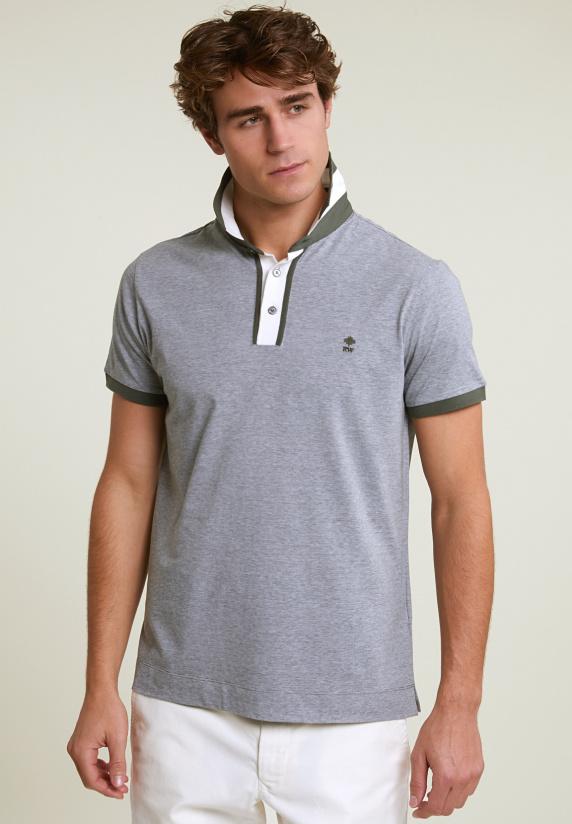 river woods Custom fit zijdeachtige katoenen polo forest