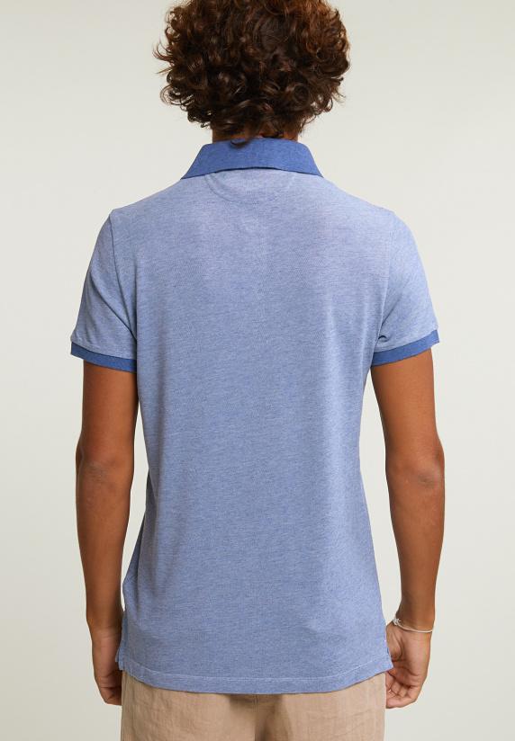 River Woods Custom Fit Zijdeachtige Katoenen Stretch Polo Lake Mix