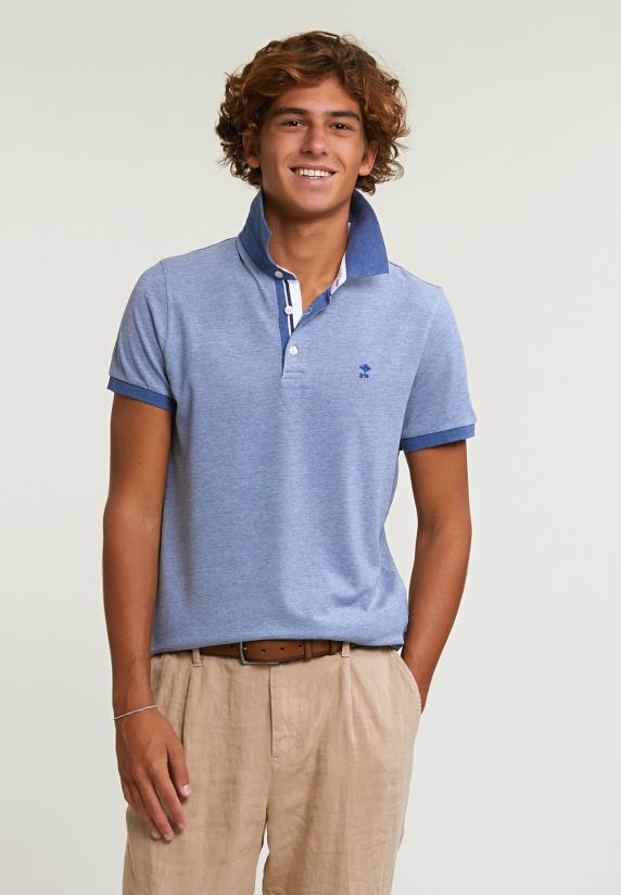 river woods Custom fit zijdeachtige katoenen stretch polo lake mix