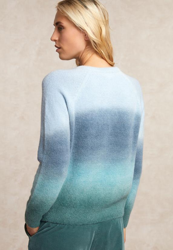 River Woods Degradé Trui Alpaca-zuivere Scheerwol Blauw/grijs/groen