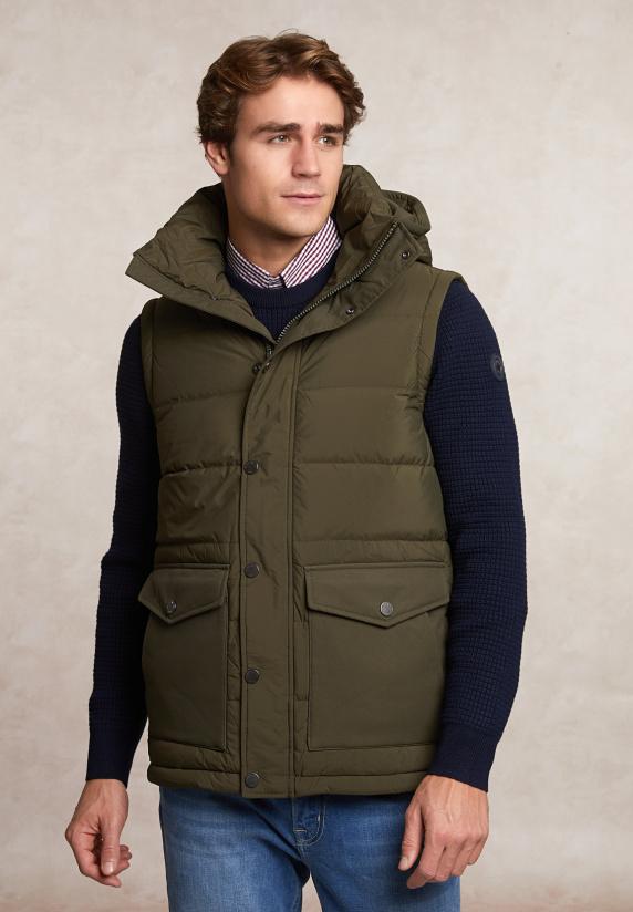 River Woods Donsjas Met Kap - Afneembare Mouwen Olijfgroen