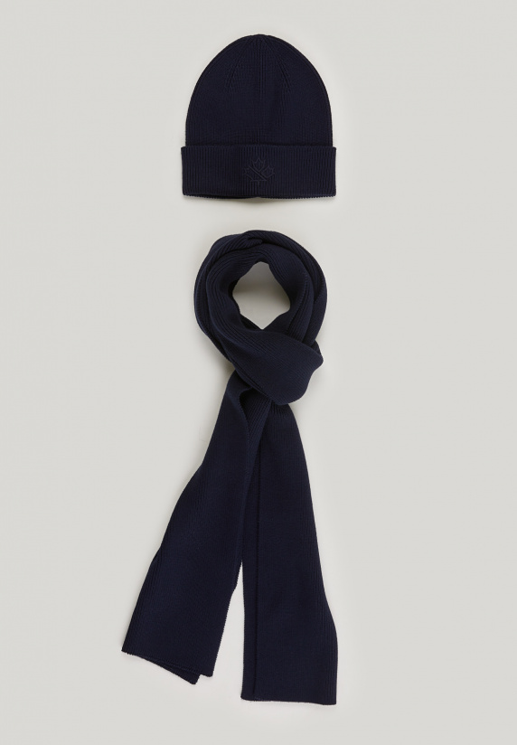 River Woods Doos Sjaal En Muts Dark Navy Voor Heren