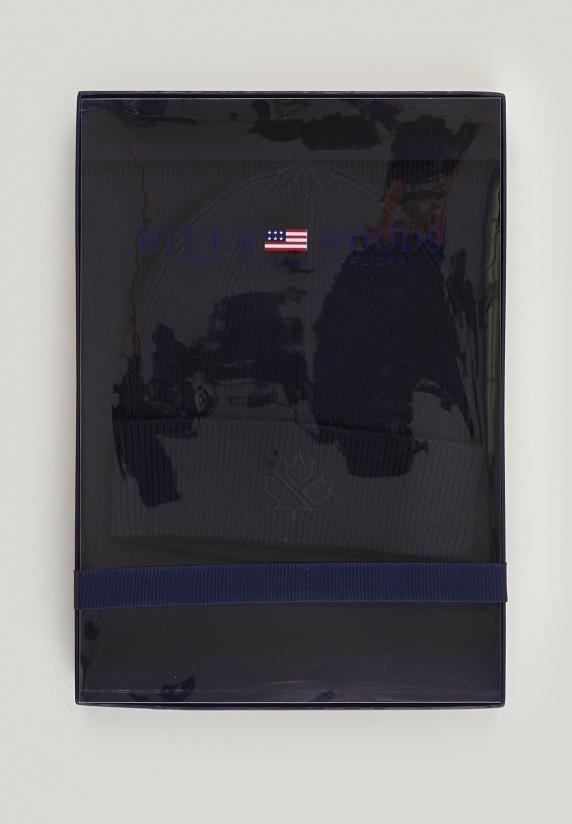 River Woods Doos Sjaal En Muts Dark Navy Voor Heren