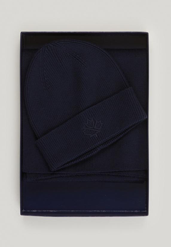 river woods Doos sjaal en muts dark navy voor heren