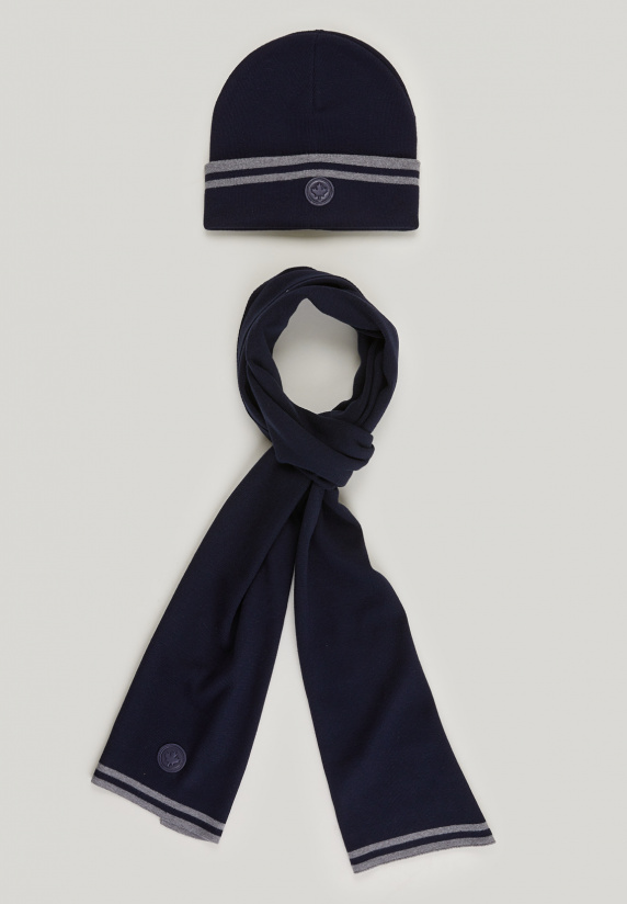 River Woods Doos Sjaal En Muts Dark Navy Voor Jongens