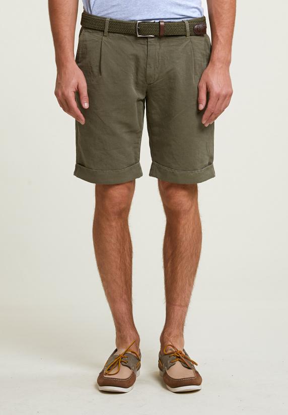 river woods Fancy katoen-linnen chinoshort rosemary