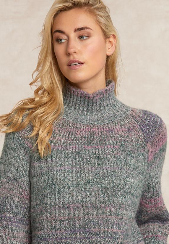 River Woods Fancy Kleurrijke Trui Opstaande Kraag Roze