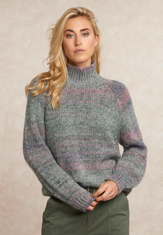 river woods Fancy kleurrijke trui opstaande kraag roze