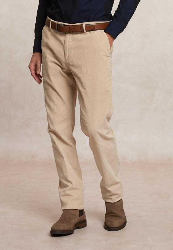 river woods Fancy ribfluwelen stretch chinobroek beige