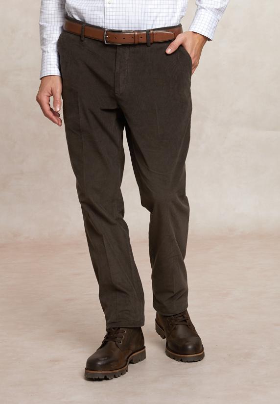 river woods Fancy ribfluwelen stretch chinobroek bruin