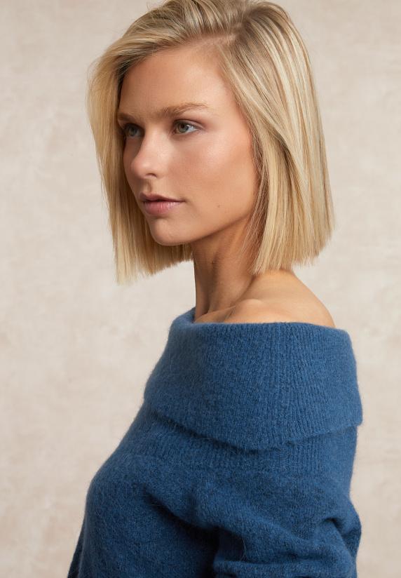 River Woods Fancy Wol-alpaca Trui Lange Mouwen Blauw