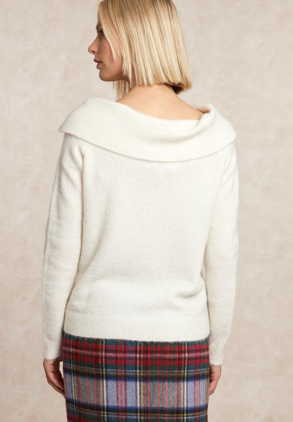 River Woods Fancy Wol-alpaca Trui Lange Mouwen écru