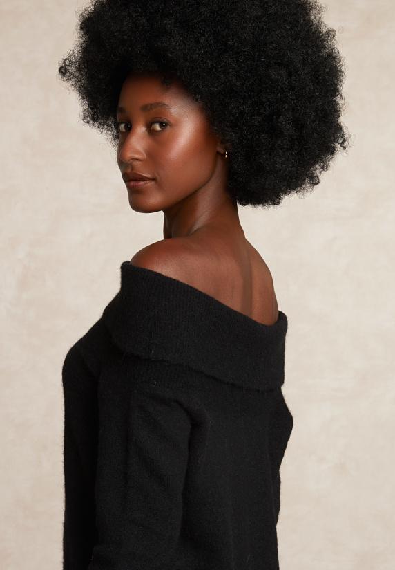 River Woods Fancy Wol-alpaca Trui Lange Mouwen Zwart