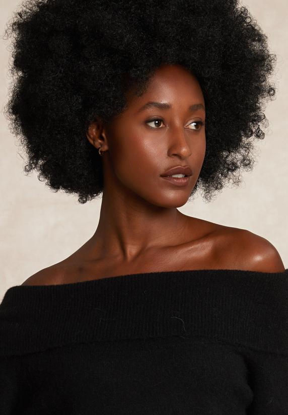 River Woods Fancy Wol-alpaca Trui Lange Mouwen Zwart