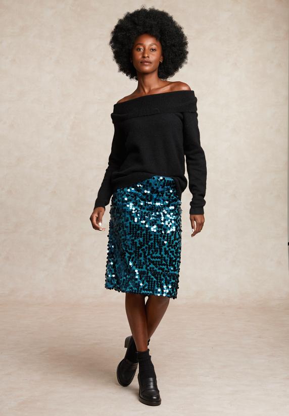 River Woods Fancy Wol-alpaca Trui Lange Mouwen Zwart