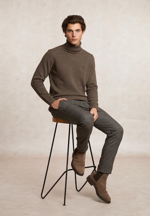 River Woods Fancy Wol-kasjmier Rolkraagtrui Hazel Mix