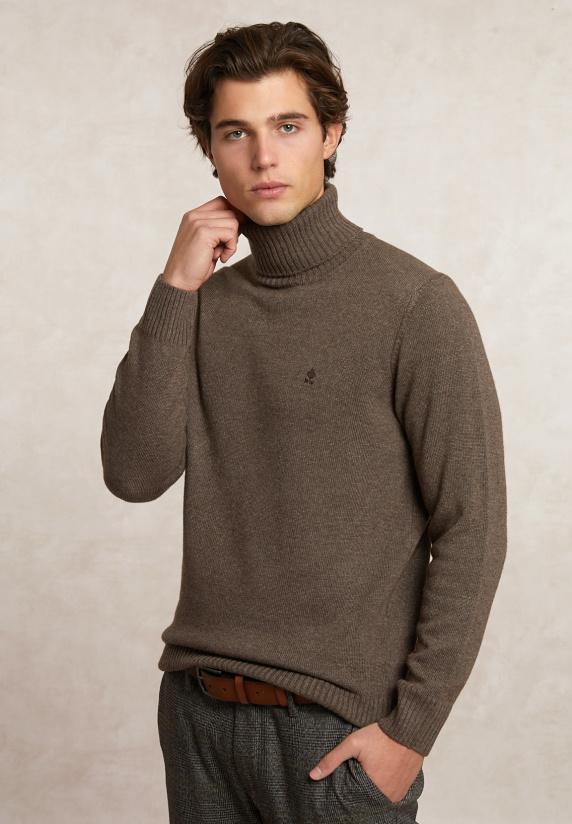 river woods Fancy wol-kasjmier rolkraagtrui hazel mix