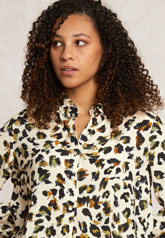 River Woods Fantasie Blouse Lange Mouwen Beige/zwart