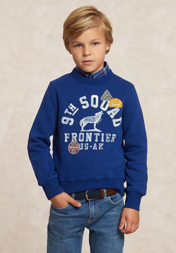 River Woods Fantasie Fleecetrui Ronde Hals Blue Beard