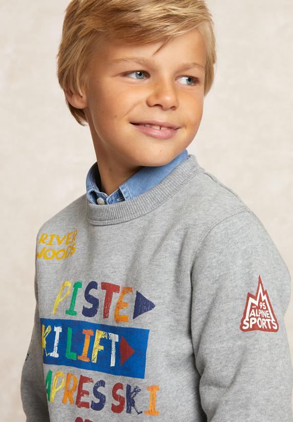 River Woods Fantasie Fleecetrui Ronde Hals Castle Mix