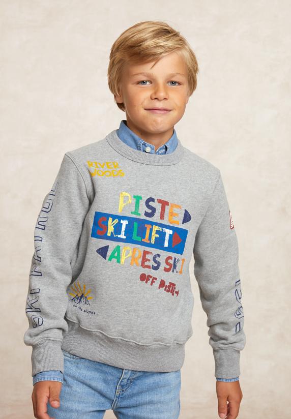 river woods Fantasie fleecetrui ronde hals castle mix