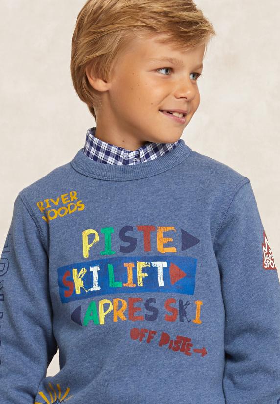 River Woods Fantasie Fleecetrui Ronde Hals Night Sky Mix