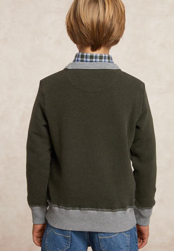 River Woods Fantasie Fleecetrui Ronde Hals Olive Mix