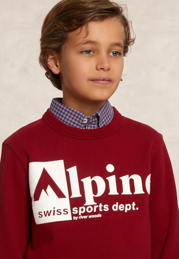 River Woods Fantasie Fleecetrui Ronde Hals Red Cross