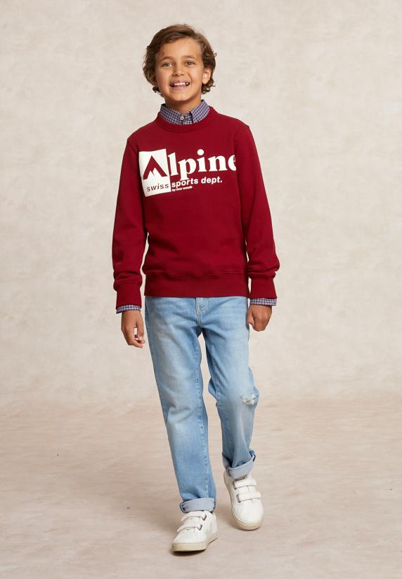 River Woods Fantasie Fleecetrui Ronde Hals Red Cross