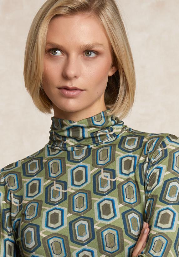 River Woods Fantasie Rolkraag T-shirt Lange Mouwen Multi