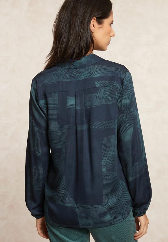 River Woods Fantasie V-hals Blouse Lange Mouwen Kaki