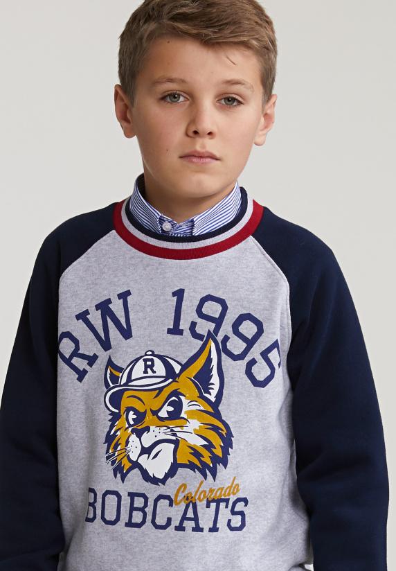 River Woods Fantasietrui Ronde Hals Lt Heather Mix/navy