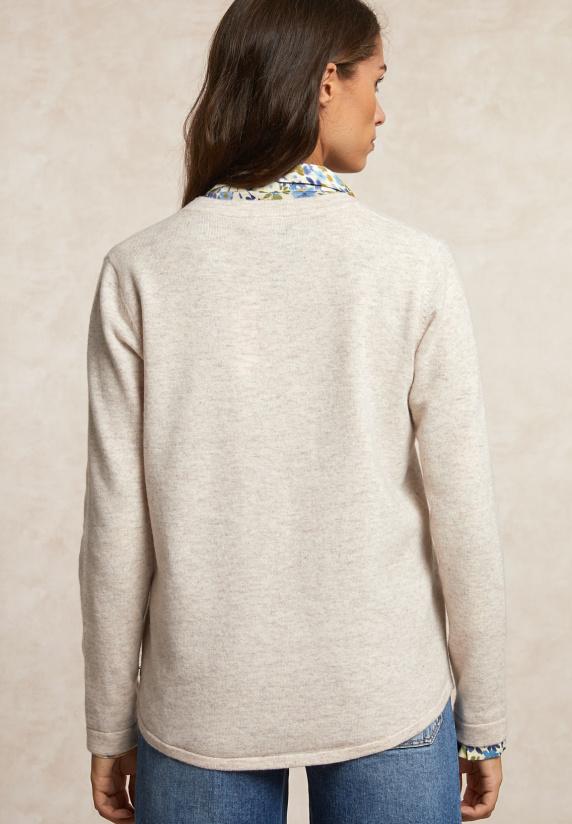 River Woods Geknoopte V-hals Cardigan Borstzak Beige