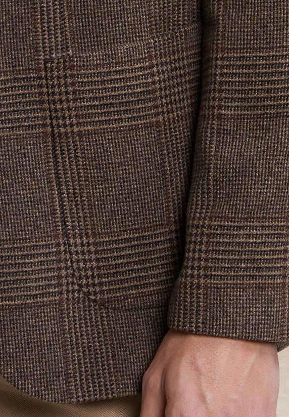 River Woods Geruite Zuivere Scheerwol-kasjmier Blazer Bruin