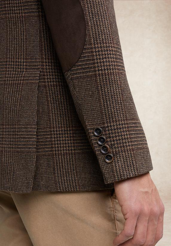 River Woods Geruite Zuivere Scheerwol-kasjmier Blazer Bruin