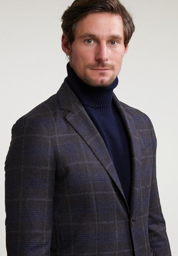 River Woods Geruite Zuivere Scheerwol-kasjmier Blazer Bruin/blauw