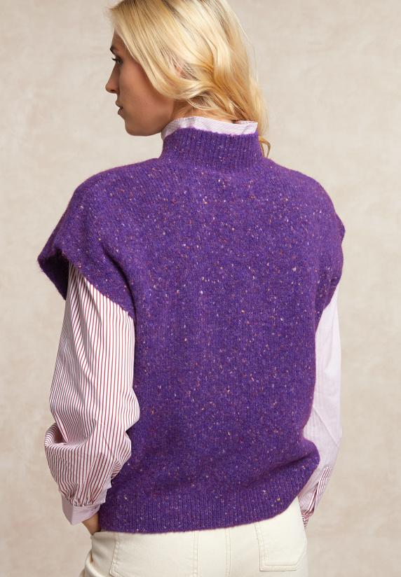 River Woods Gestipte Debardeur Opstaande Kraag Paars