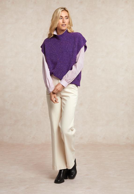 River Woods Gestipte Debardeur Opstaande Kraag Paars