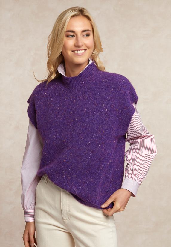 river woods Gestipte debardeur opstaande kraag paars