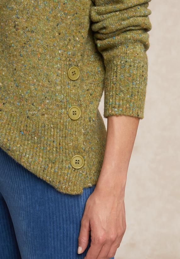 River Woods Gestipte Trui Opstaande Kraag Olijfgroen