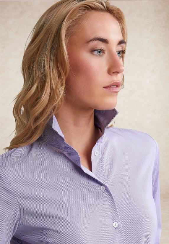 River Woods Gestreepte Blouse Lange Mouwen Paars/wit