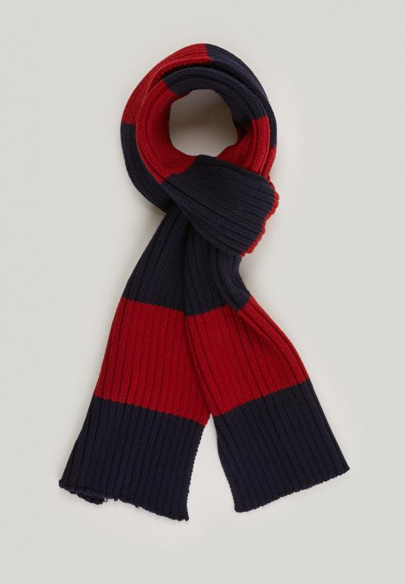 river woods Gestreepte katoenen sjaal dk navy/aspen red voor jongens