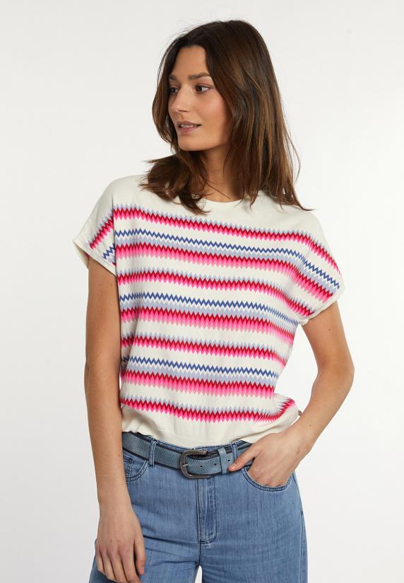 river woods Gestreepte mouwloze trui ronde hals multi