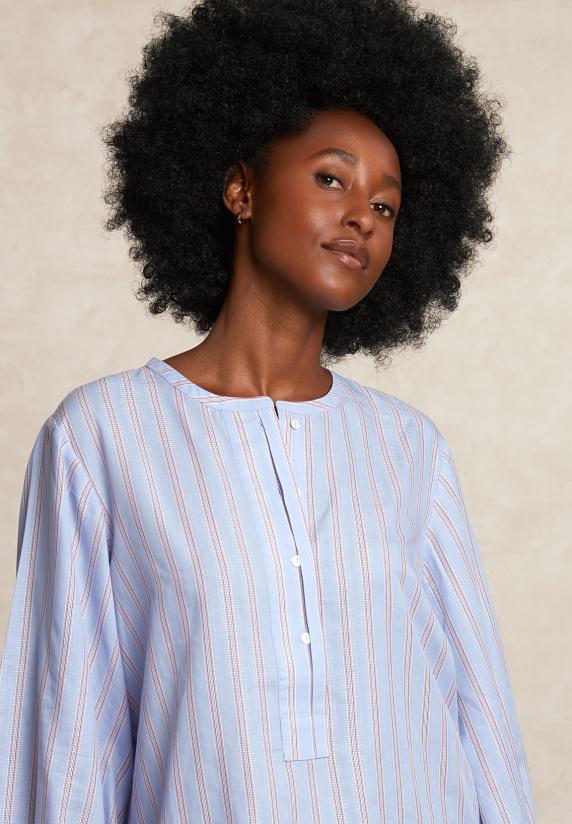 River Woods Gestreepte Oversized Blouse Lange Mouwen Rood/blauw