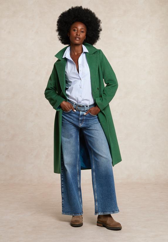 River Woods Gestreepte Wijde Blouse Borstzak Blauw/wit