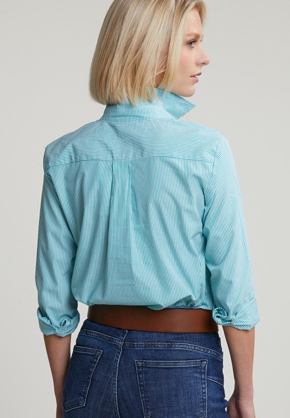 River Woods Groen/wit Gestreepte Blouse Lange Mouwen