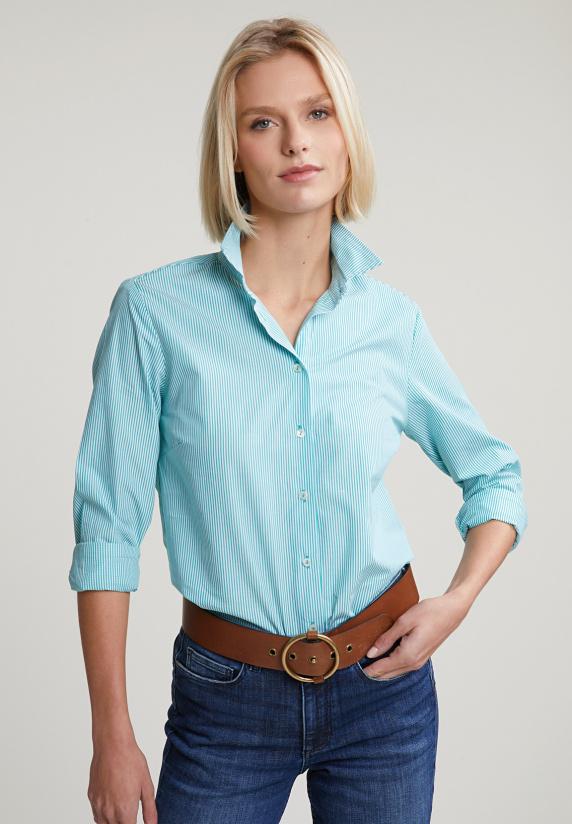 river woods Groen/wit gestreepte blouse lange mouwen