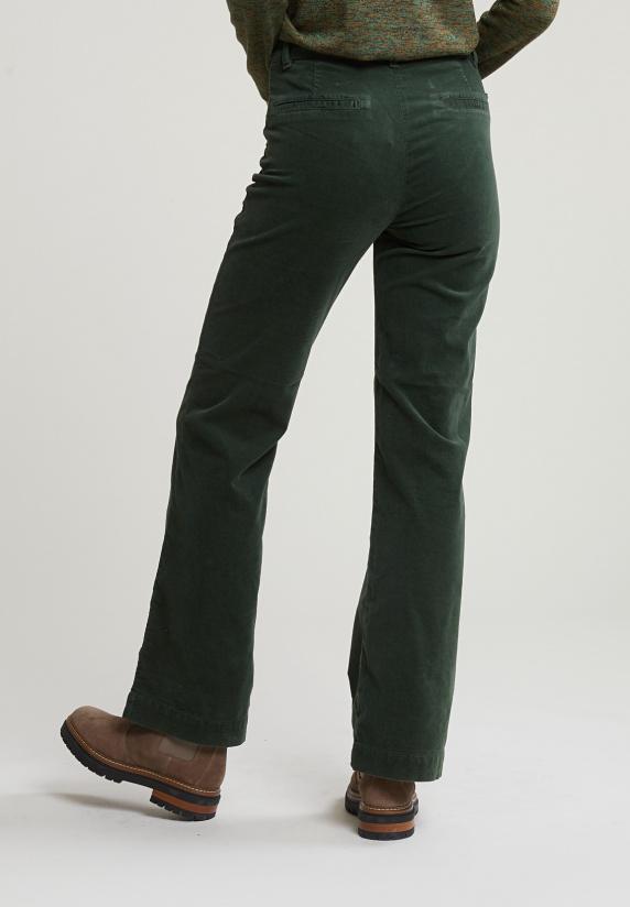 River Woods Groene Fluwelen Broek 2 Opgestikte Zakken