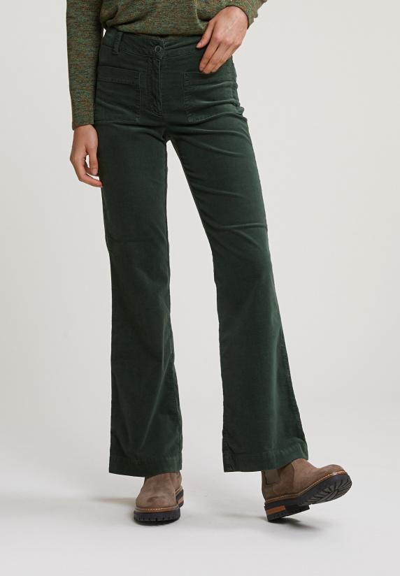 River Woods Groene Fluwelen Broek 2 Opgestikte Zakken